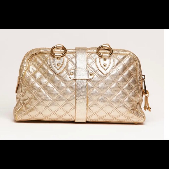 MARC JACOBS Nappa Leather Quilted Venetia Satchel Gold (Authentic) - Picture 3 of 5